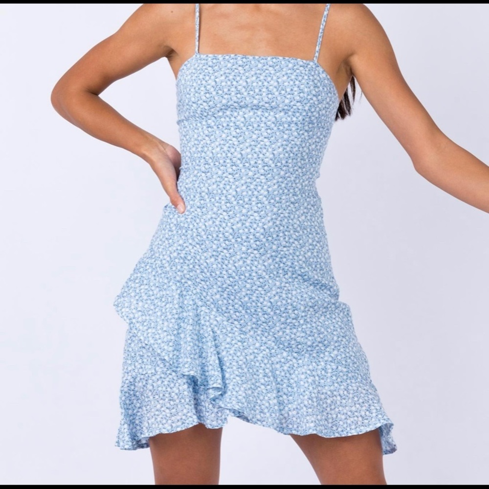 PRINCESS POLLY FLORAL RUFFLE DRESS WITH TIE BACK !